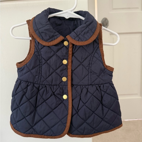 Janie and Jack Other - Janie and Jack Navy and Brown Quilted Kids Vest